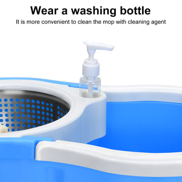 オールインワンのマイクロファイバースピンモップとバケツ床掃除システム、交換用マイクロファイバーモップヘッド2個付き